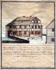 Friedrich August Crasselt: Zeichnung von Christian Friedrich Martins Wohnhaus in Markneukirchen (1833)