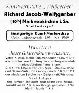 Rckseite einer Werbepostkarte von Richard Jacob, um 1950