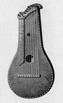 Schlagzither, Franz Kren, Mnchen,  um 1835; Reproduktion nach Kinsky 1912