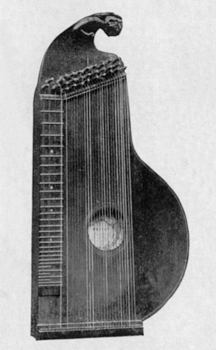 Schlagzither, Georg Heidegger, Passau 1851; Reproduktion nach Kinsky 1912