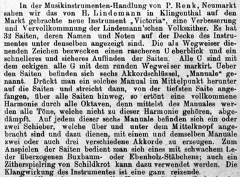 Paul Thierfeld (Hrsg.): Praktische Schule zu Thierfeld's Accord-Zither "Mignon", Leipzig, C. G. Rder, o.J.